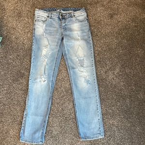 Kut light wash distressed cropped jeans